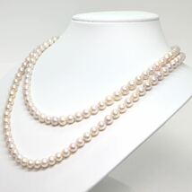 《アコヤ本真珠ロングネックレス》M 約7.0-7.5mm珠 75.1g 約100.5cm pearl necklace ジュエリー jewelry DD0/DH0_画像4