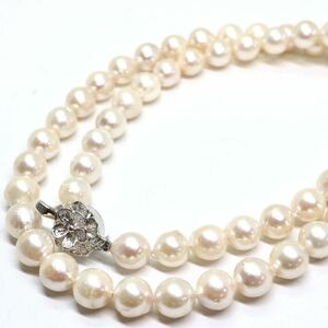 ソーティング付き!!《アコヤ本真珠ネックレス》M 約7.0-7.5mm珠 34.8g 約48.5cm pearl necklace ジュエリー jewelry DE0/DE0