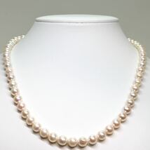 ソーティング付き!!《アコヤ本真珠ネックレス》M 約7.0-7.5mm珠 34.8g 約48.5cm pearl necklace ジュエリー jewelry DE0/DE0_画像2