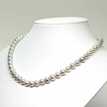 《アコヤ本真珠ネックレス》M 39.4g 約7.5-8.0mm珠 約45cm pearl necklace ジュエリー jewelry DE0/ZZ_画像3
