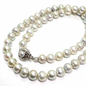 《アコヤ本真珠ネックレス》M 39.4g 約7.5-8.0mm珠 約45cm pearl necklace ジュエリー jewelry DE0/ZZ