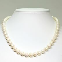 《アコヤ本真珠ネックレス》M 37.4g 約7.5-8.0mm珠 約43.5cm pearl necklace ジュエリー jewelry DC0/DC0_画像2