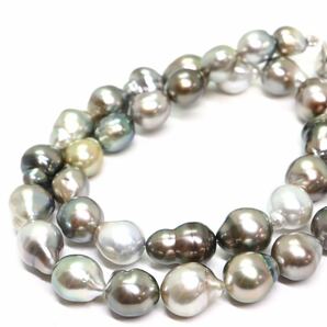 《南洋黒蝶真珠ネックレス》M 約8.5-13.0mm珠 56.2g 約44cm pearl necklace ジュエリー jewelry EA5/EA8の画像4