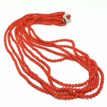 《天然本珊瑚2連ネックレス》M 約32.2g 約46cm coral コーラル necklace ジュエリー jewelry EA2/EA6_画像5