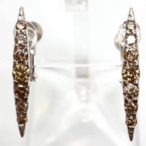  роскошный!!KASHIKEY(kasi Kei ){K18WG натуральный Brown бриллиант серьги }M примерно 4.4g 0.60ct earring diamond jewelry ювелирные изделия EF5/EG5