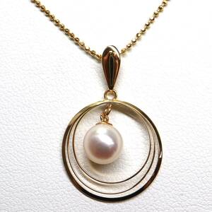 テリ良し!!《K18 アコヤ本真珠ネックレス》M 2.8g 約39.5cm パール pearl necklace ジュエリー jewelry EB2/EB2