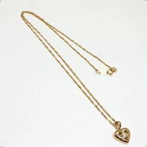 《K18天然ダイヤモンドハートモチーフネックレス》M 約1.3g 約40cm 0.03ct diamond heart necklace ジュエリー jewelry EA2/EA2_画像5