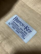 Hilditch & Key ヒルディッチアンドキー リネンシャツ 15 1/2 39cm ビンテージ ベージュ 長袖 イギリス製 デッドストック_画像7