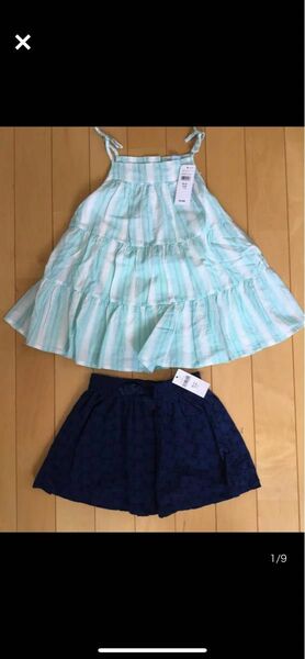 新品☆2点セット　gap ギャップ　ワンピース　パンツ付き　スカート　90cm