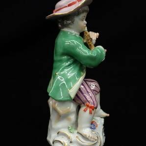 ▲Meissen マイセン 庭師の子供たち オーボエを持つ少年 フィギュリン(高さ約11cm)▲陶器人形/西洋磁器/消費税0円の画像5