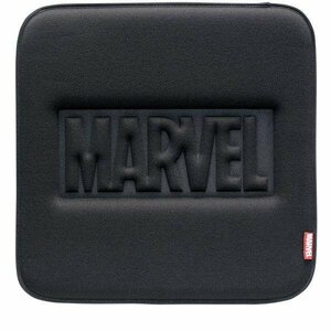 カーシート シングル クッション MARVEL マーベル プレス 1枚 約45x45cm スウェット素材 サラッと手触り ブラック 黒 5213-02BK