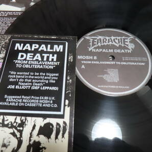 NAPALM DEATH/From Enslavement To Obliteration(UK盤Earache Orig LP/INSLV/HYPE STC)シングルジャケ真正盤!!!!の画像2