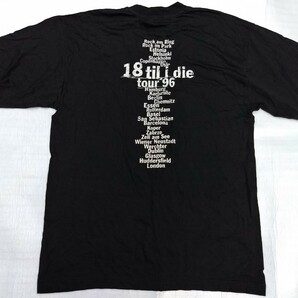 ブライアンアダムス 1996 tシャツ バンド 黒 ヒビノビあり XL 脇脇約55cm 襟スソ約77 cm 脇袖先約18cm 綿100の画像4