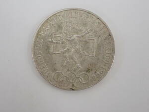 2896 * Mexico Olympic silver coin 25peso1968 year 22.4g passing of years storage goods dirt equipped 