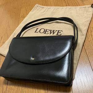 used ロエベ　LOEWE ハンドバッグ ブラック持ち手剥がれ　劣化あり　保管袋あり