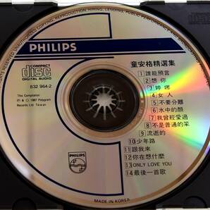 【台湾CD】アンガス・トン（童安格）「童安格精選」（1987年早期CD／台灣PHILIPS赤字版／T113-01／IFPI刻印無し）の画像3