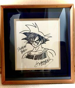 rare Dragon Ball bar Duck autograph autograph square fancy cardboard Toriyama Akira . raw 