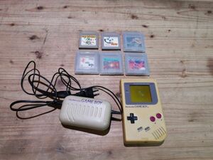 【秀】h87ubs10r　ゲームボーイ 本体 アダプター カセット6本 まとめて　・ ゲーム・　検索) 任天堂　Nintendo　Game Boy　テトリス　