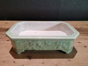 [.]h86ubt122r celadon flower . water tray *. tool * search ) three rice field celadon heaven dragon temple dragon Izumi kiln . China fine art China celadon flower life flower bonsai pot Joseon Dynasty 