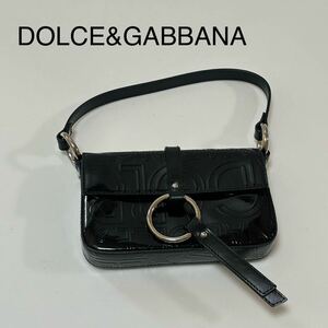 DOLCE&GABBANA ドルチェ&ガッバーナ ハンドバッグ エナメル　ブラック　ドルガバ　ミニバッグ