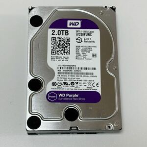 WD Purple 2.0TB SATA/64MB 3.5インチHDDハードディスク WD20PURX-64P6ZY0 正常　①