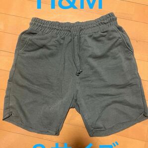 H&M スウェットショートパンツ スソ切りっぱなし　カーキ　S