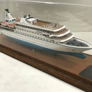 船舶模型 CUNARD Sea Goddess クルーズ客船 全長52cm 《アンテナ破損・ケース破損》 アクリルケース付き シーゴッデス 引き取り可 ◆の画像1