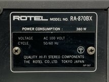 【ジャンク】ROTEL RA-870BX ※PHONO不良/ガリ/FUNCTIONダイヤル欠品 ローテル プリメインアンプ ※引取り可 □_画像7