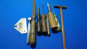 **A318[ tool * apparatus ].* bracket clock for repair tool spring modosi* file * four . break up * small size Hammer * nut turning etc. **