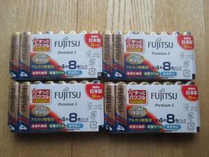 FUJITSU Premium S premium S Fujitsu alkaline battery single 4 ×(4 pack )LR03PS8S total 32 piece 