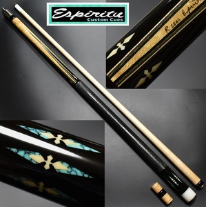 ◆Espiritu Custom Cues/エスピリチュ2001年 リザード本革 ★ターコイズインレイ★新品同様★