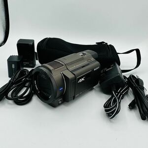 【ほぼ新】SONY 4Kビデオカメラ Handycam FDR-AXP35 ブロンズブラウン 光学10倍 FDR-AXP35-TI