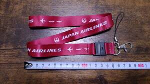 JAPAN AIRLINES ネックストラップ 赤色（非売品）羽田空港格納庫見学参加者配布物 日本航空スカイミュージアム