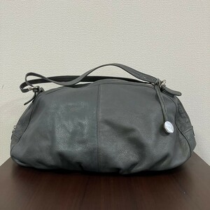 CD759NL イタリア製 FURLA フルラ ハンドバッグ レザーバッグ 本革 革バッグ ダークグレー 肩掛け 腕掛け 大容量 レディース 裏地ドット柄