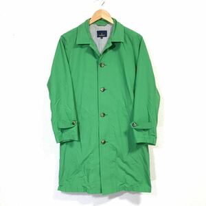 H7469dh[Le Minorl Le Minor ] turn-down collar coat size 38(M rank ) green lady's long spring coat outer cotton 100% cotton 