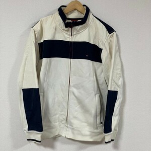 H7477NL TOMMY HILFIGER トミーヒルフィガー サイズXL ジップアップ ジャケット プルオーバー パーカー ホワイト系 メンズ 古着 ブルゾン