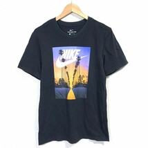 H7629dE NIKE ナイキ Tシャツ ブラック メンズ サイズS THE NIKE TEE スポーティー 半袖 プリントTシャツ 黒 ラウンドネック 古着_画像1