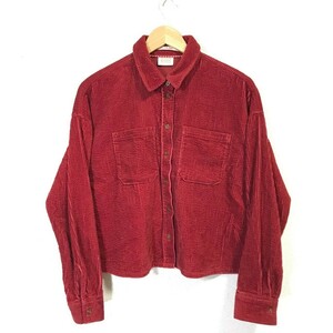 H7763dE SCOTCH & SODA スコッチアンドソーダ コーデュロイシャツ ワインレッド レディース サイズM位 長袖シャツ 古着