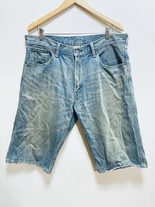 H7652gg Levi's （リーバイス） 503 サイズ36インチ （3L位）デニムパンツ デニム ハーフパンツ メンズ リーヴァイ・ストラウス ラベル牛革