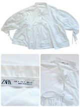 HM2LL ◆ZARA ザラ◆2点セット!! ブラック×ホワイト ブラウス チュニック サイズS モロッコ製 ふんわり リボン ふんわり プルオーバー_画像5