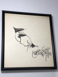  Matsumoto 0 . autograph illustration autograph square fancy cardboard 1980 year Ginga Tetsudou 999me-teru frame 