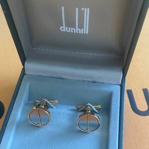 ダンヒル カフス dunhill ゴールド ビジネス ネクタイピン アクセサリー カフスボタン 美品 箱付き