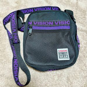 VISION STREET WEAR ショルダーバッグ ミニバッグ ボディバッグ 黒 紫 