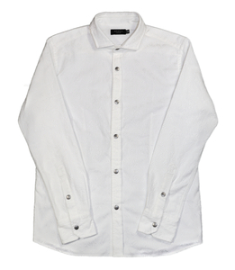 EPOCA UOMO エポカウォモ ジャガード生地 長袖 シャツ サイズ５０/XL ホワイト メンズ トップス