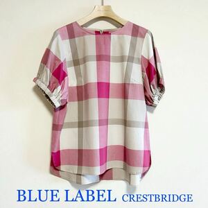 ブルーレーベルクレストブリッジ BLUE LABEL CRESTBRIDGE クレストブリッジチェックブラウス トップス 38 未使用品 サンプル 送料無料