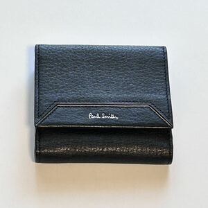 ポールスミス Paul Smith コントラストエッジ 財布 メンズ ウォレット 二つ折り 小銭入れ ブラック レザー 未使用品 送料無料