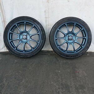 RAYS VOLKRACING ZE40 17インチ 7J +42 PCD1004H BRIDGESTONE POTENZA RE004 205/45R17 ２本のみ 