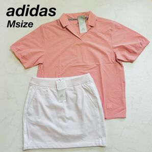 【新品】adidas アディダス　ゴルフウェア　セットアップ　レディースM ピンク