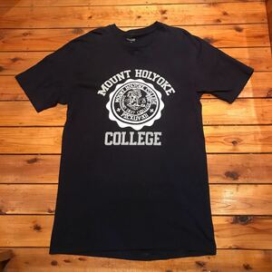 プリントTシャツ　カレッジTシャツ ネイビー　Lサイズ Tシャツ アメリカ古着　USA古着