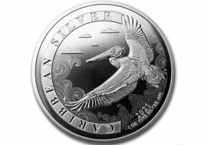 2021年バルバトス　カリブ海ペリカン　1オンス銀貨
